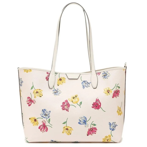 Kate Spade Sutton Large Tote Bag Ivory Tulip Toss Cream Floral Purse KB293 - Picture 2 of 6